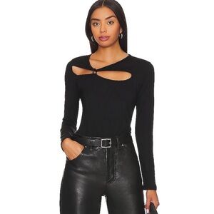 Krisa x Revolve Asymmetrical Ring Top in Black Size S